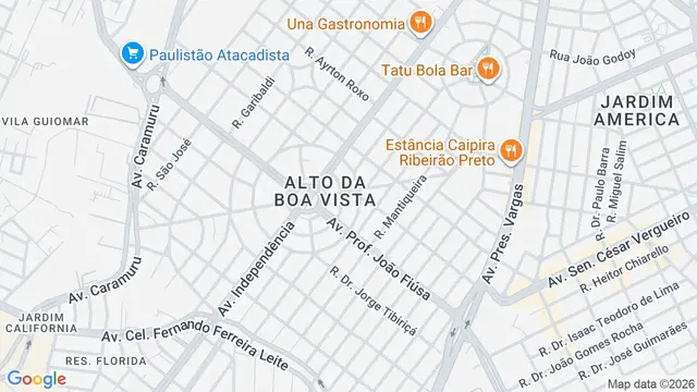 Mapa do bairro Alto da Boa Vista, Ribeirão Preto - SP