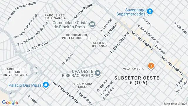 Mapa do bairro Alto do Ipiranga, Ribeirão Preto - SP