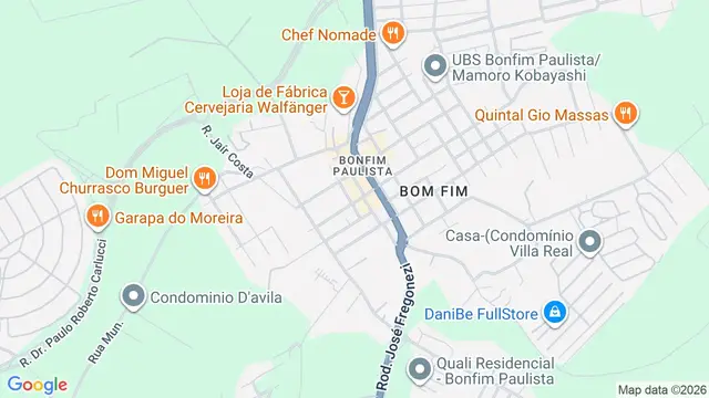 Mapa do bairro Bonfim Paulista, Ribeirão Preto - SP