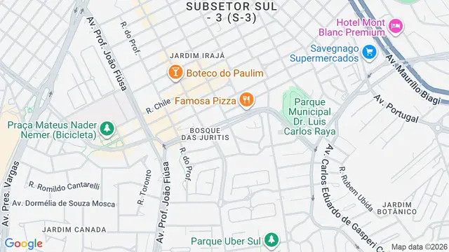 Mapa do bairro Bosque das Juritis, Ribeirão Preto - SP