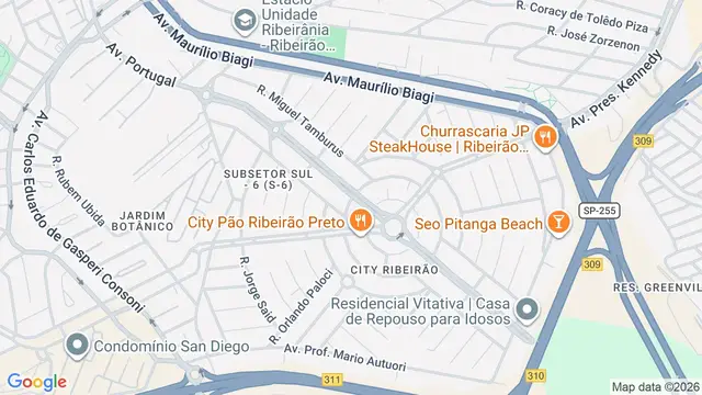Mapa do bairro City Ribeirão, Ribeirão Preto - SP