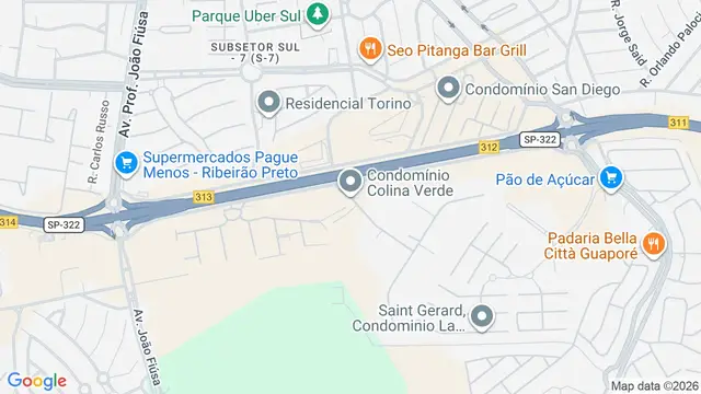 Mapa do bairro Colina Verde, Ribeirão Preto - SP