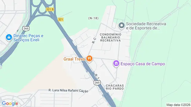 Mapa do bairro Condomínio Balneário Recreativa, Ribeirão Preto - SP