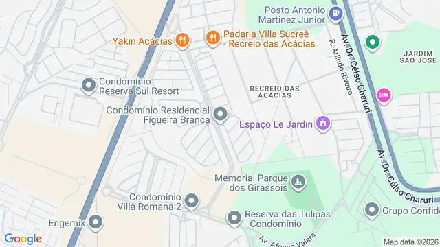Mapa do bairro Condomínio Figueira Branca, Ribeirão Preto - SP