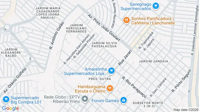Mapa do bairro Conjunto Habitacional Sílvio Passalacqua, Ribeirão Preto - SP