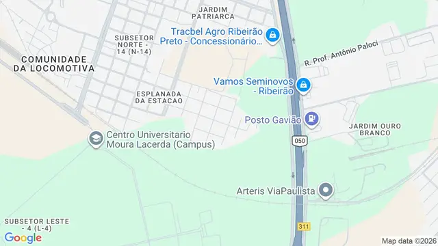 Mapa do bairro Esplanada da Estação, Ribeirão Preto - SP