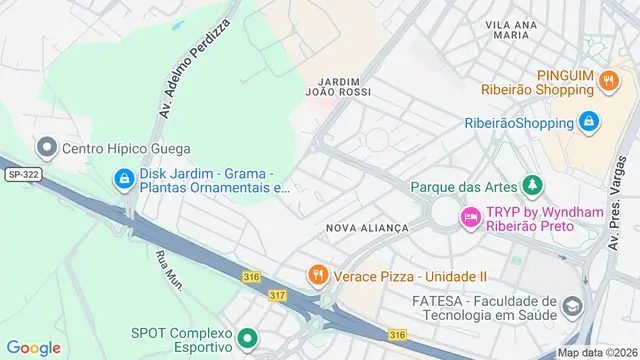 Mapa do bairro Horto Florestal, Ribeirão Preto - SP