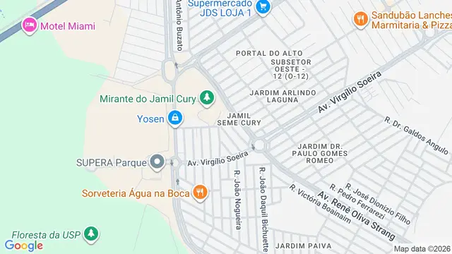 Mapa do bairro Jamil Seme Cury, Ribeirão Preto - SP