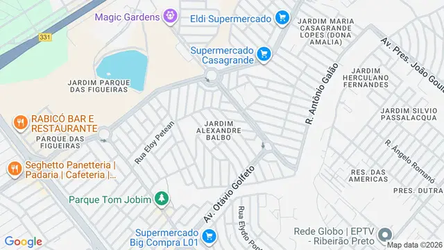 Mapa do bairro Jardim Alexandre Balbo, Ribeirão Preto - SP