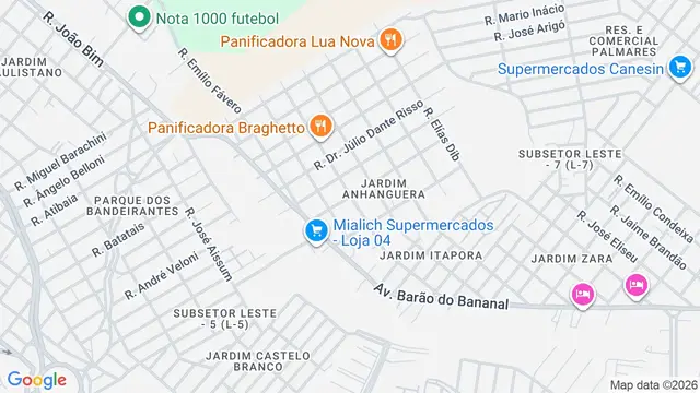 Mapa do bairro Jardim Anhangüera, Ribeirão Preto - SP