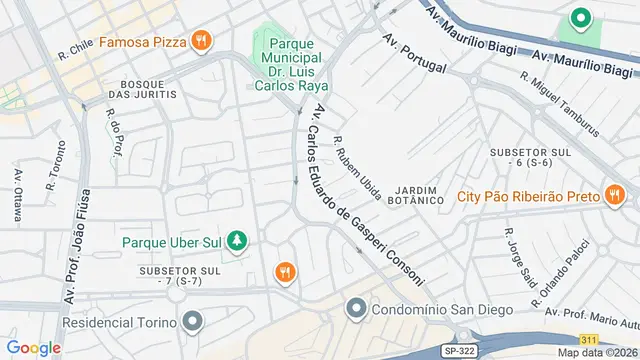 Mapa do bairro Jardim Botânico, Ribeirão Preto - SP