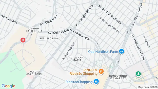 Mapa do bairro Jardim Califórnia, Ribeirão Preto - SP