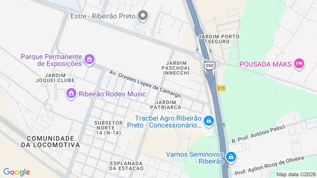 Mapa do bairro Jardim das Palmeiras, Ribeirão Preto - SP