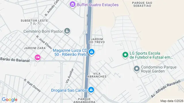 Mapa do bairro Jardim do Trevo, Ribeirão Preto - SP