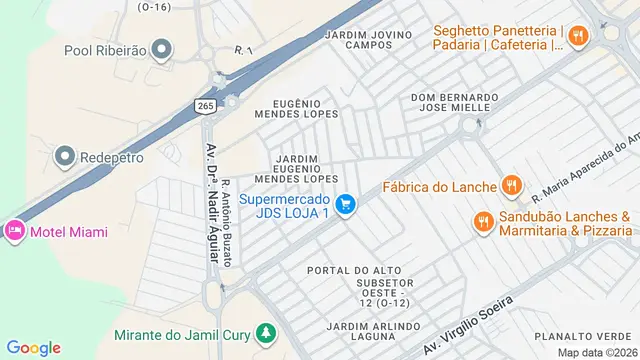 Mapa do bairro Jardim Eugênio Mendes Lopes, Ribeirão Preto - SP