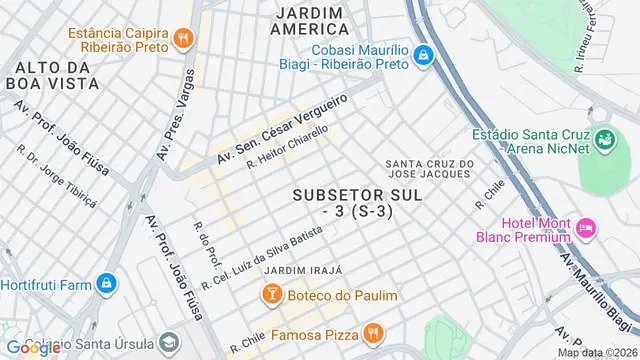 Mapa do bairro Jardim Irajá, Ribeirão Preto - SP