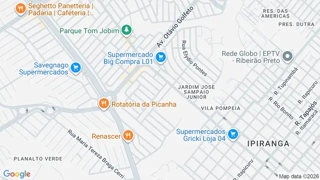 Mapa do bairro Jardim José Sampaio Júnior, Ribeirão Preto - SP