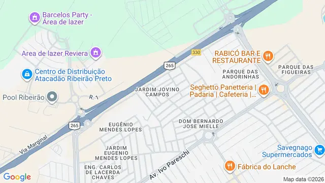 Mapa do bairro Jardim Jovino Campos, Ribeirão Preto - SP