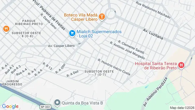 Mapa do bairro Jardim Marchesi, Ribeirão Preto - SP