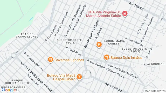 Mapa do bairro Jardim Morumbi, Ribeirão Preto - SP