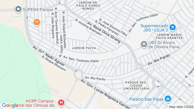 Mapa do bairro Jardim Paiva, Ribeirão Preto - SP