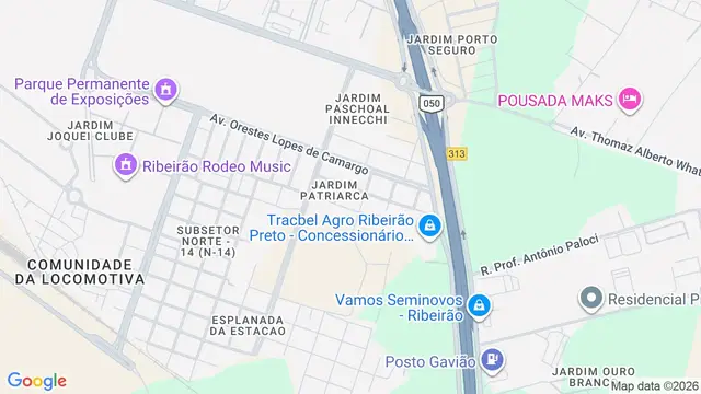 Mapa do bairro Jardim Patriarca, Ribeirão Preto - SP