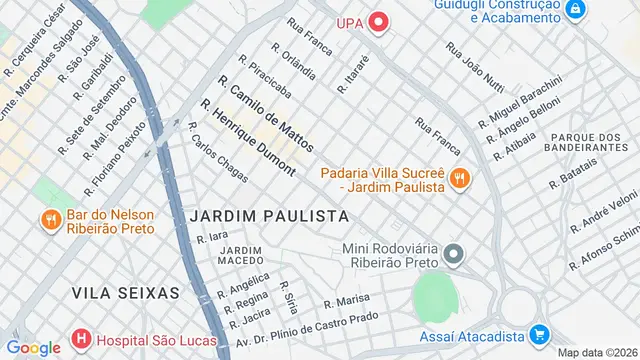 Mapa do bairro Jardim Paulista, Ribeirão Preto - SP
