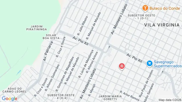 Mapa do bairro Jardim Piratininga, Ribeirão Preto - SP