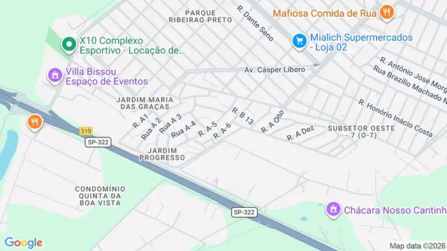 Mapa do bairro Jardim Progresso, Ribeirão Preto - SP
