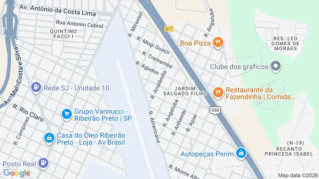 Mapa do bairro Jardim Salgado Filho, Ribeirão Preto - SP