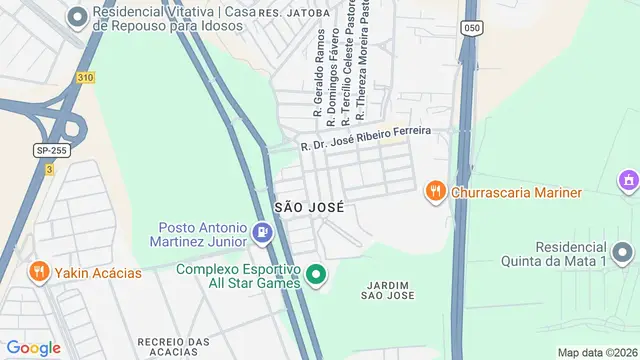 Mapa do bairro Jardim São José, Ribeirão Preto - SP