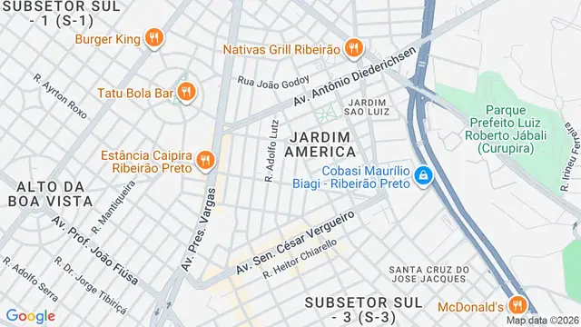 Mapa do bairro Jardim São Luiz, Ribeirão Preto - SP