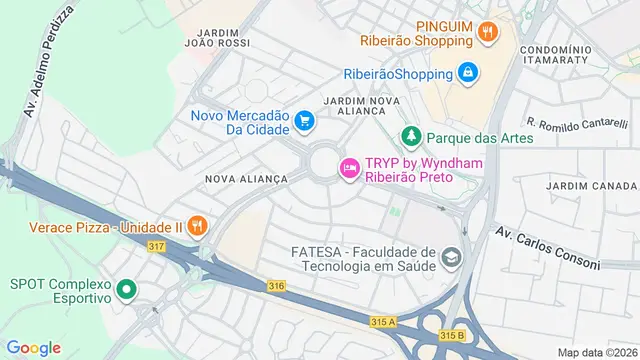 Mapa do bairro Nova Aliança, Ribeirão Preto - SP