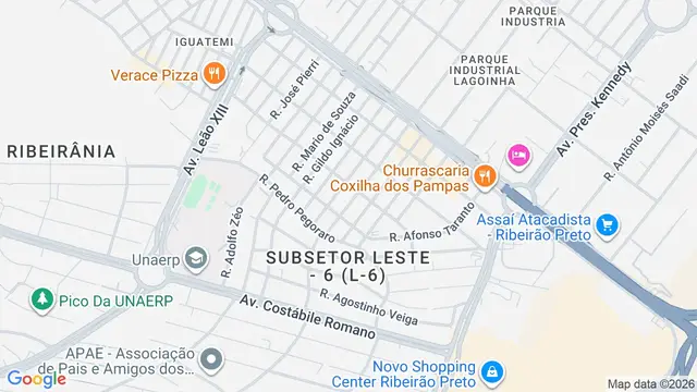 Mapa do bairro Nova Ribeirânia, Ribeirão Preto - SP