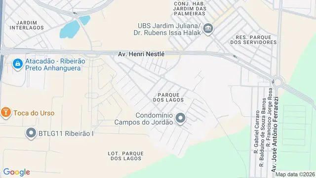 Mapa do bairro Parque dos Lagos, Ribeirão Preto - SP