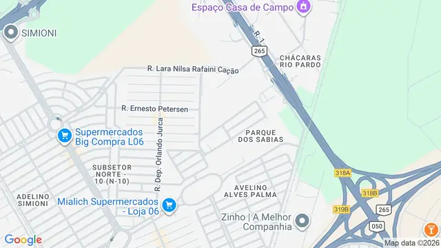 Mapa do bairro Parque dos Sabiás, Ribeirão Preto - SP