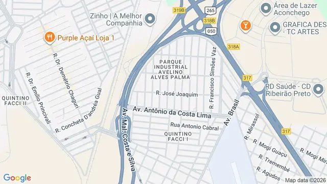 Mapa do bairro Parque Industrial Avelino Alves Palma, Ribeirão Preto - SP