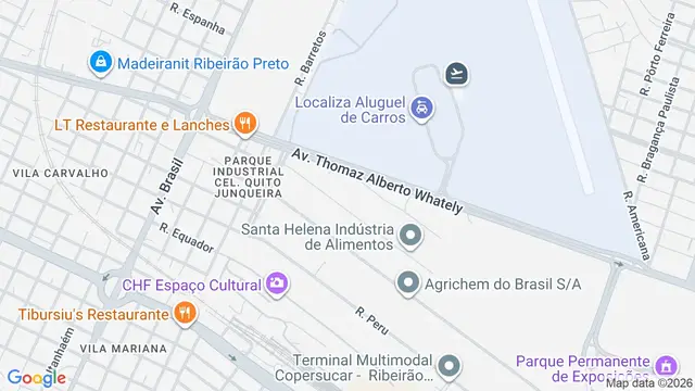 Mapa do bairro Parque Industrial Coronel Quito Junqueira, Ribeirão Preto - SP