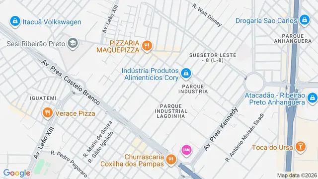 Mapa do bairro Parque Industrial Lagoinha, Ribeirão Preto - SP