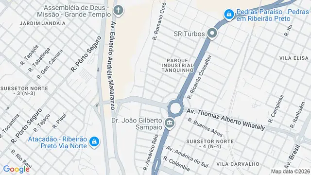 Mapa do bairro Parque Industrial Tanquinho, Ribeirão Preto - SP