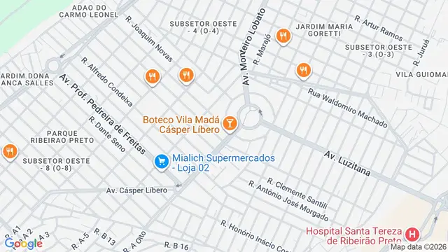 Mapa do bairro Parque Ribeirão Preto, Ribeirão Preto - SP