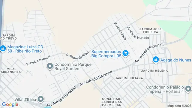Mapa do bairro Parque São Sebastião, Ribeirão Preto - SP