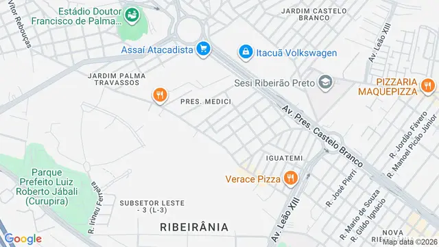 Mapa do bairro Presidente Médici, Ribeirão Preto - SP