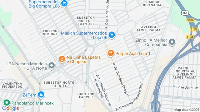 Mapa do bairro Quintino Facci II, Ribeirão Preto - SP