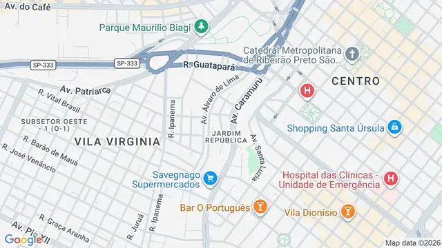 Mapa do bairro República, Ribeirão Preto - SP
