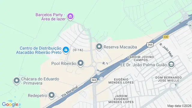 Mapa do bairro Reserva Macaúba, Ribeirão Preto - SP