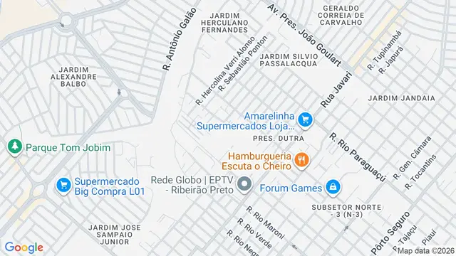 Mapa do bairro Residencial das Américas, Ribeirão Preto - SP