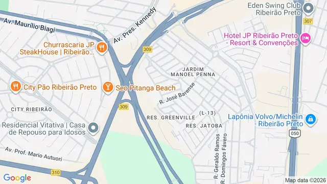 Mapa do bairro Residencial Greenville, Ribeirão Preto - SP