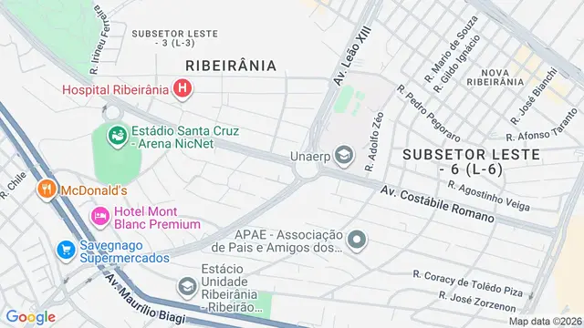Mapa do bairro Ribeirânia, Ribeirão Preto - SP
