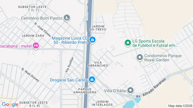 Mapa do bairro Vila Abranches, Ribeirão Preto - SP